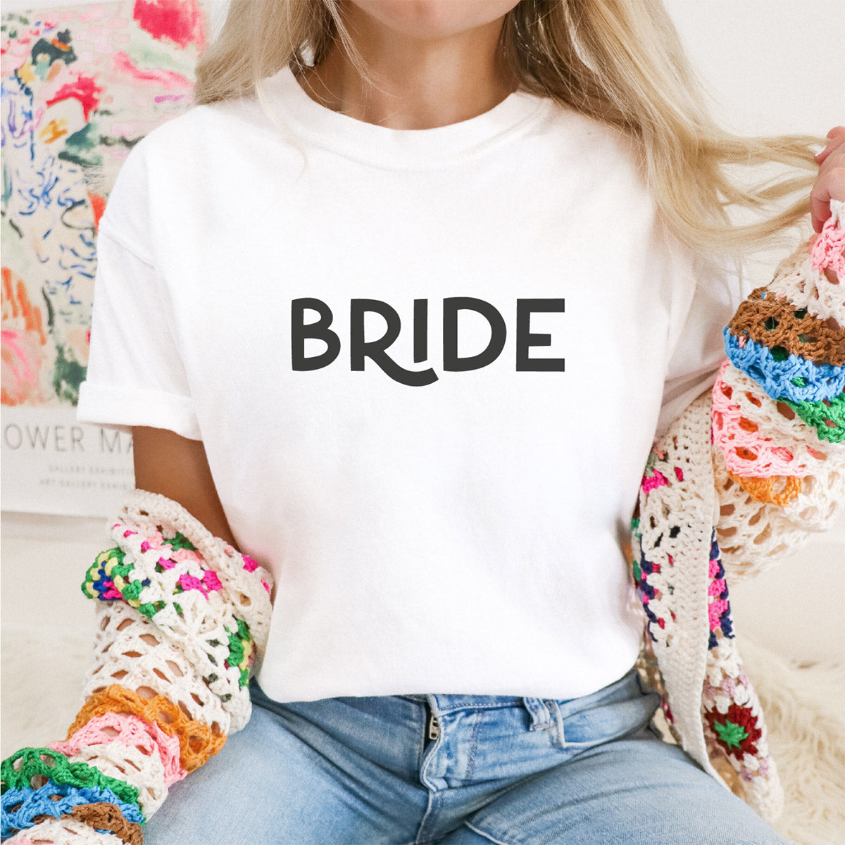 Braut-Shirt mit großem BRIDE-Aufdruck