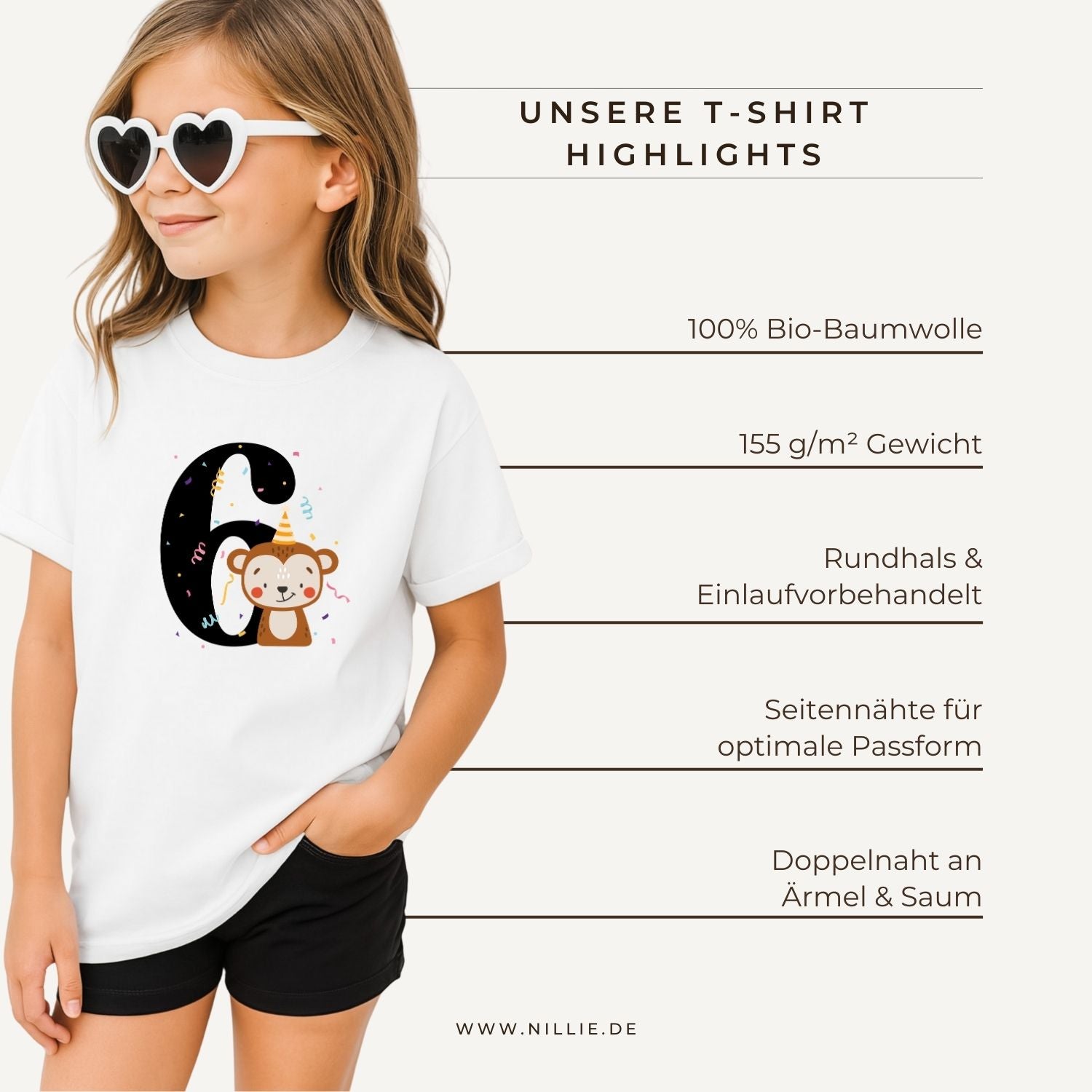Grafik: Produkteigenschaften (Geburtstagsshirts für Kinder)