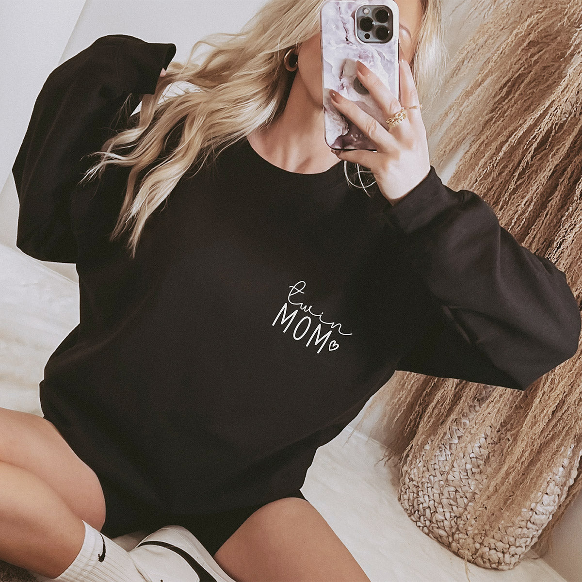 Mama-Sweater "twin MOM" (schwarz), #Geschenk zur Geburt Zwillinge