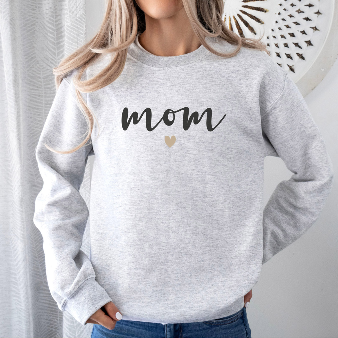 Mama-Sweater "Mom ♥" (grau), #Geschenk Muttertag