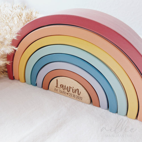 Geschenk Taufe (Holzregenbogen), personalisiert
