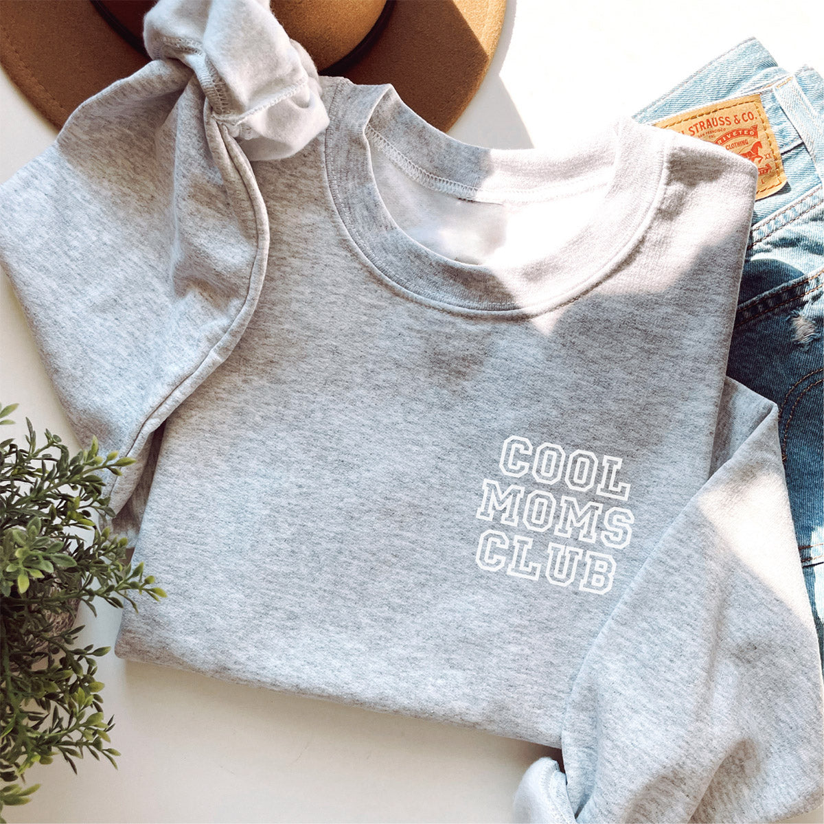 Mama-Pullover "Cool Moms Club" (grau-meliert)