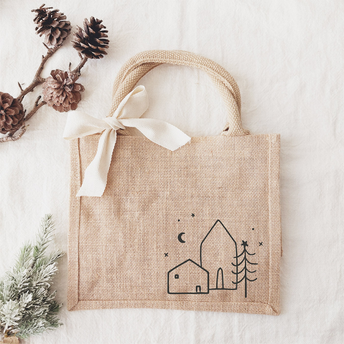 Jutetasche für Geschenk zur Adventszeit