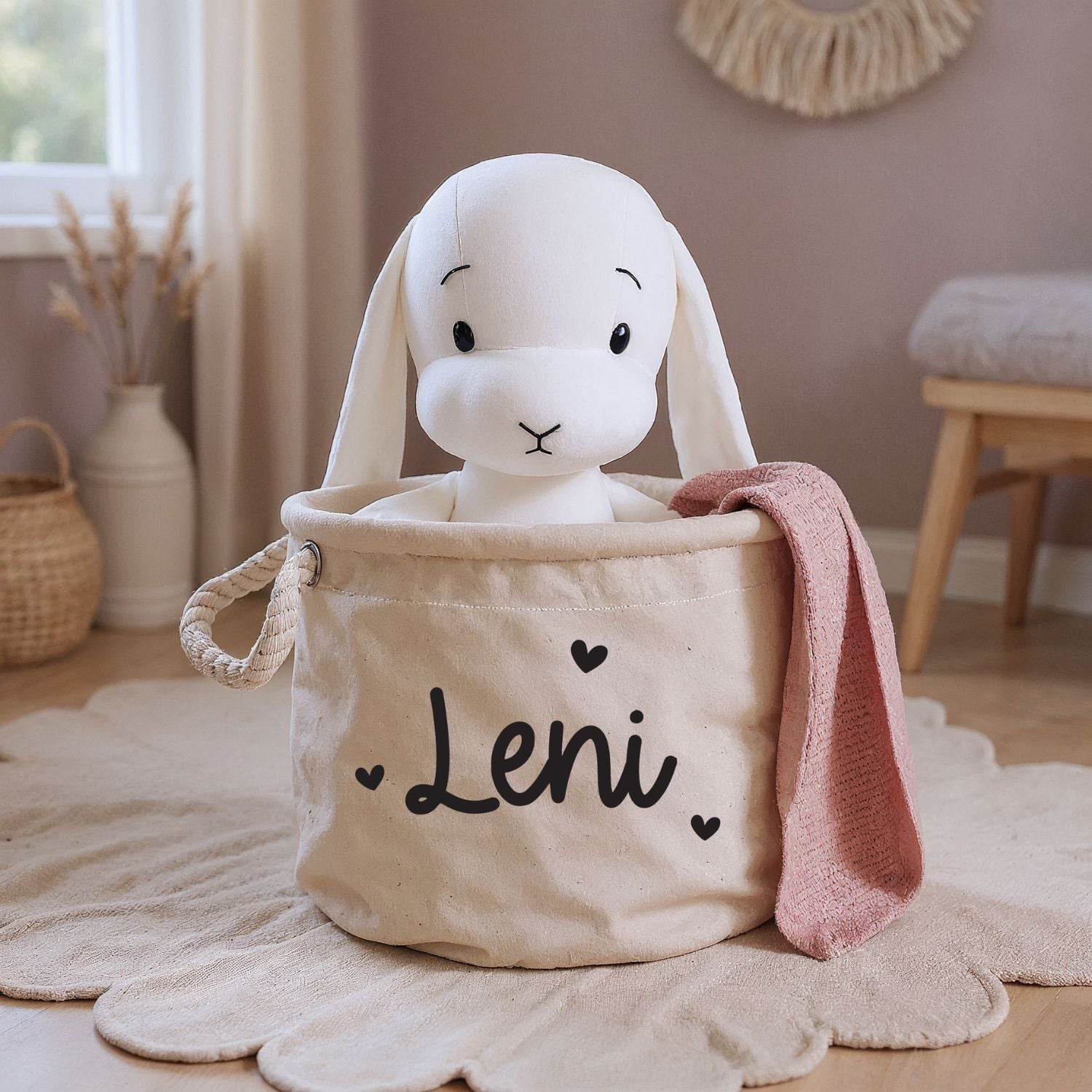 Personalisierter Canvas-Spielzeugkorb als Geschenk