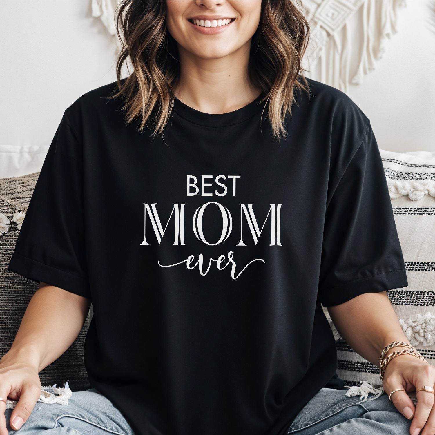 Mama T-Shirt (schwarz) "BEST MOM ever", #Geschenk Geburtstag