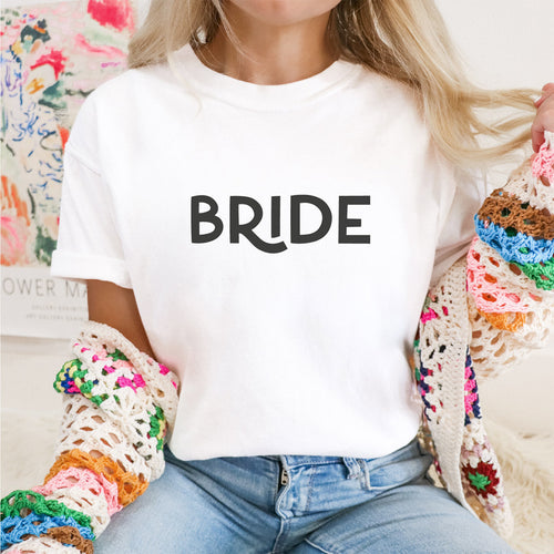 Braut-Shirt mit großem BRIDE-Aufdruck