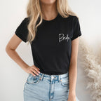 Braut-Shirt "Bride" (schwarz, Shirt-Design #10) für den JGA