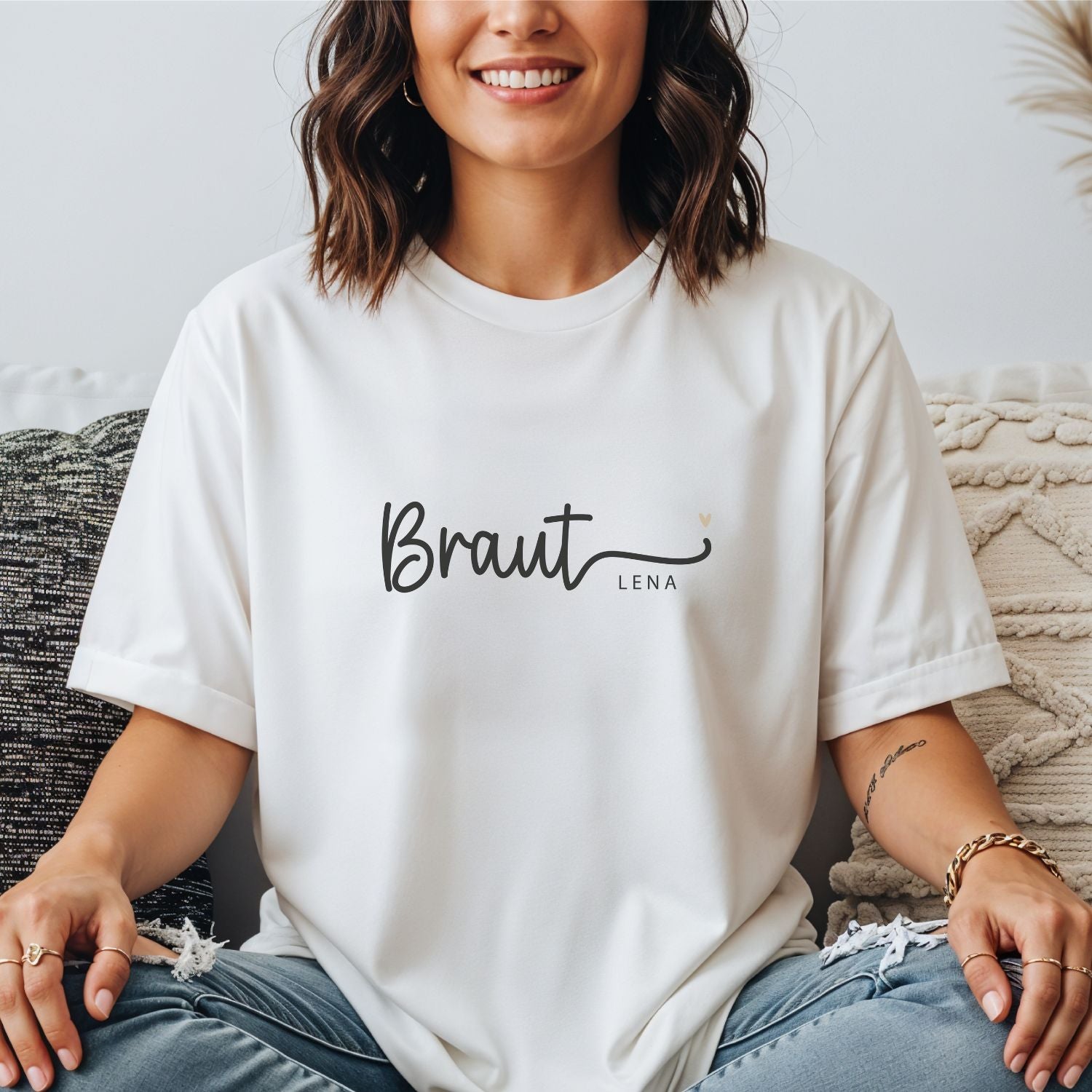 Braut T-Shirt personalisiert mit Name 