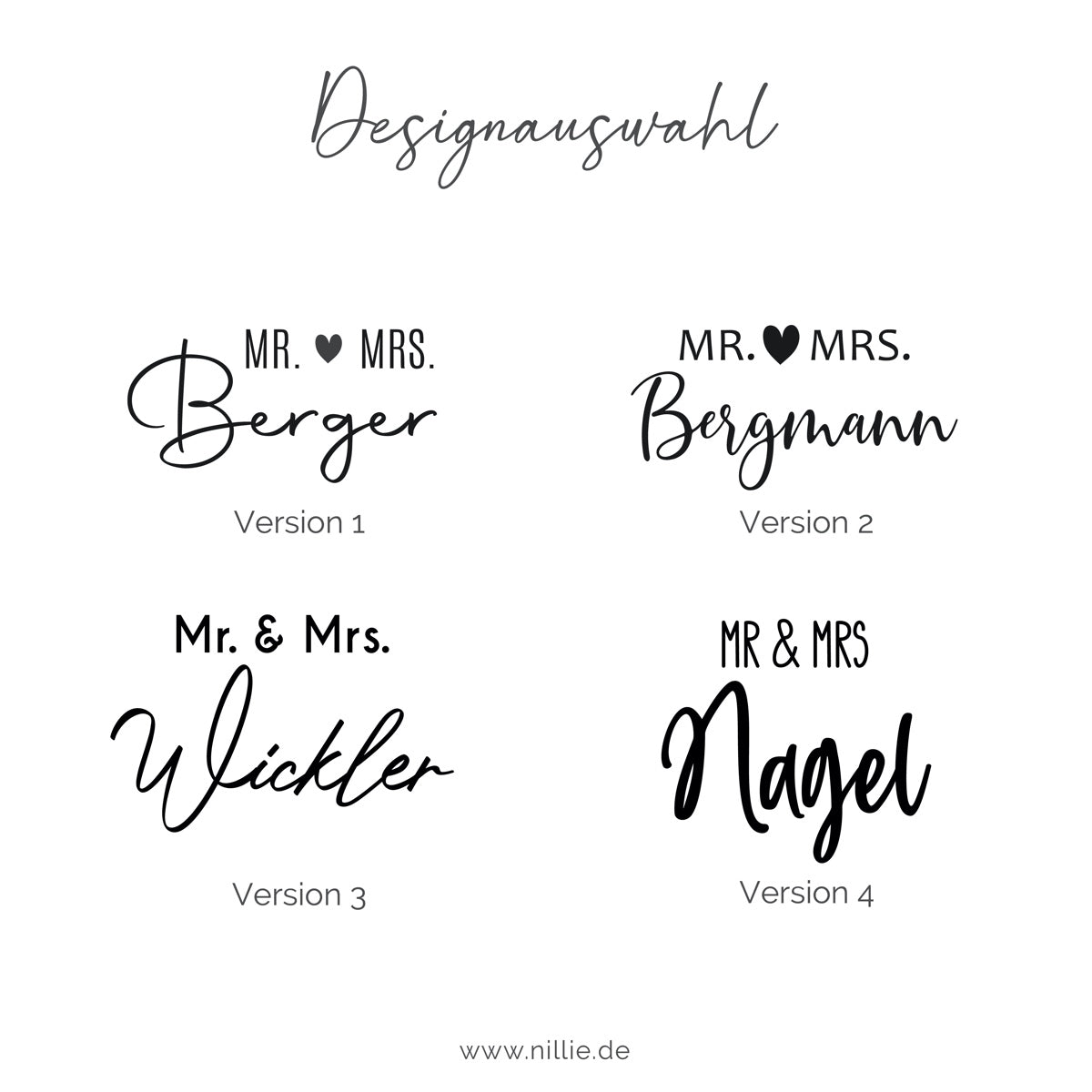 Grafik: Designauswahl (Geschirrhandtuch #Hochzeit)