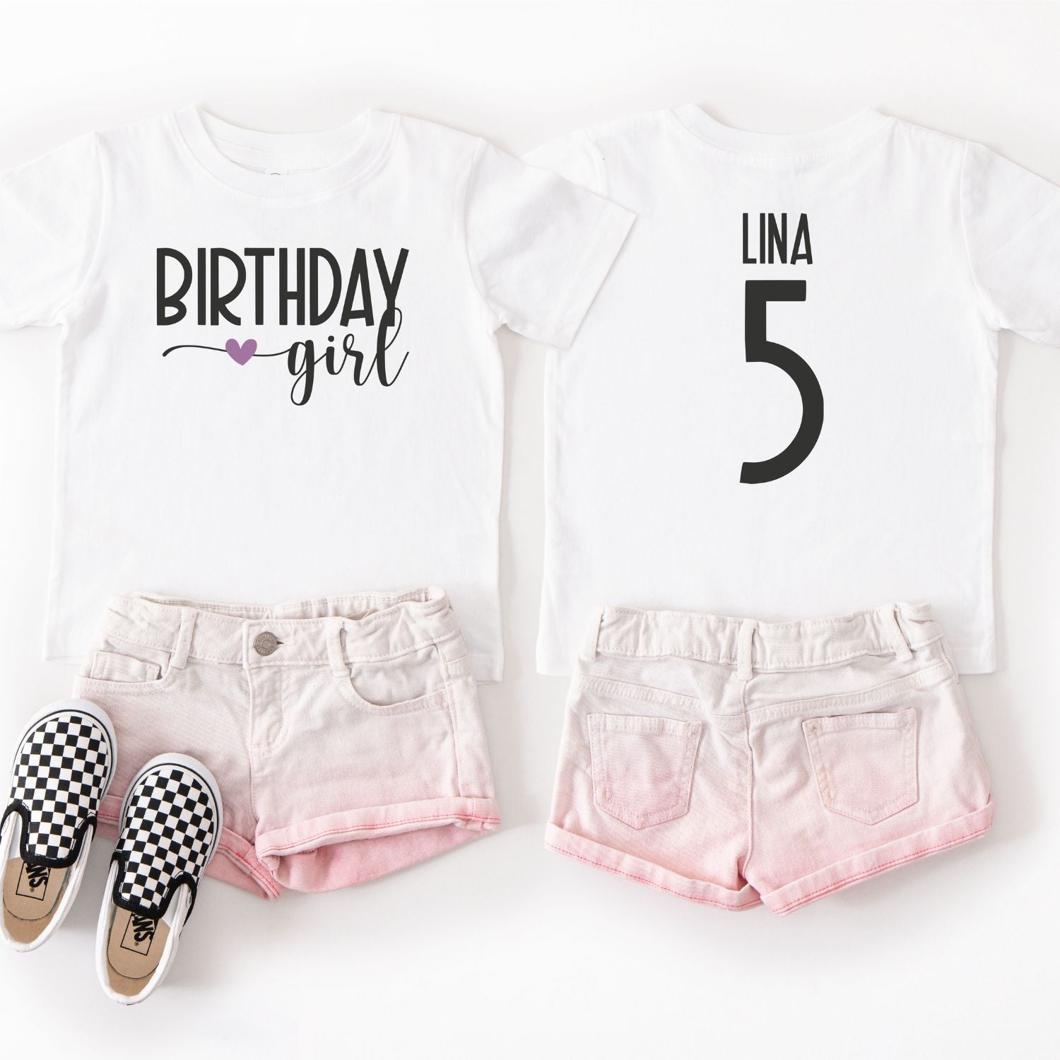 Geburtstag-Outfit für Mädchen: T-Shirt "BIRTHDAY girl" (personalisiert im Trikot-Style)