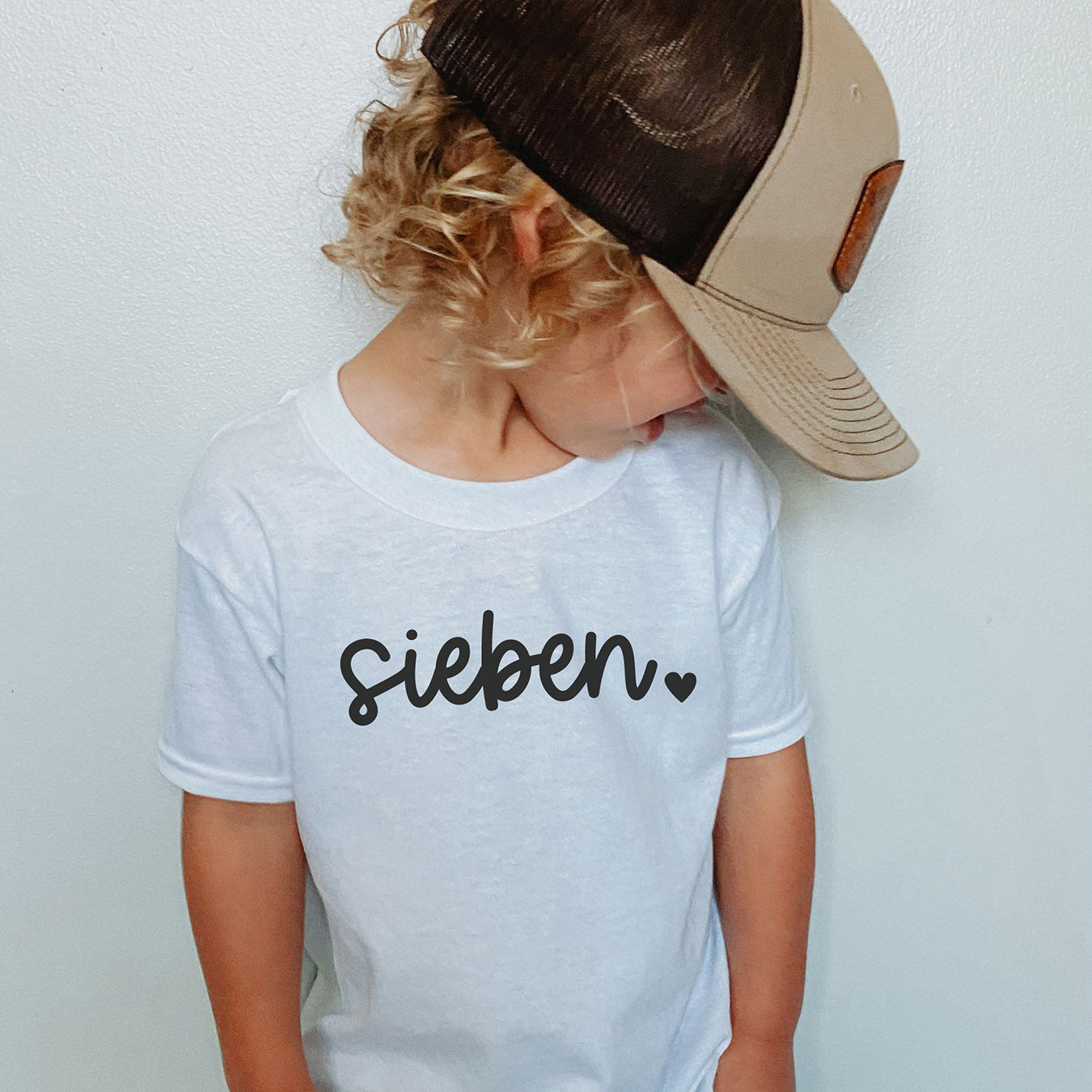 Geburtstagsshirt "sieben ♥" für den 7. Geburtstag