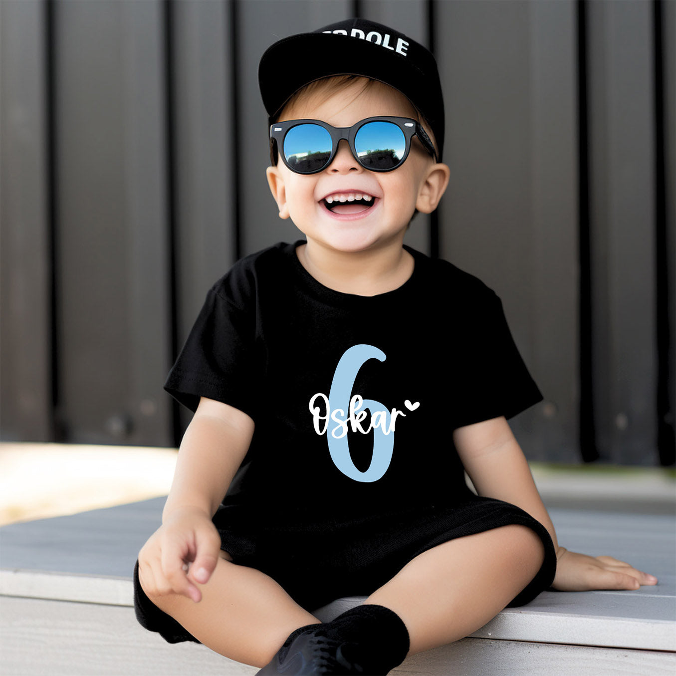 Geburtstagsshirt für Junge, personalisiert mit Name und Geburtstagszahl