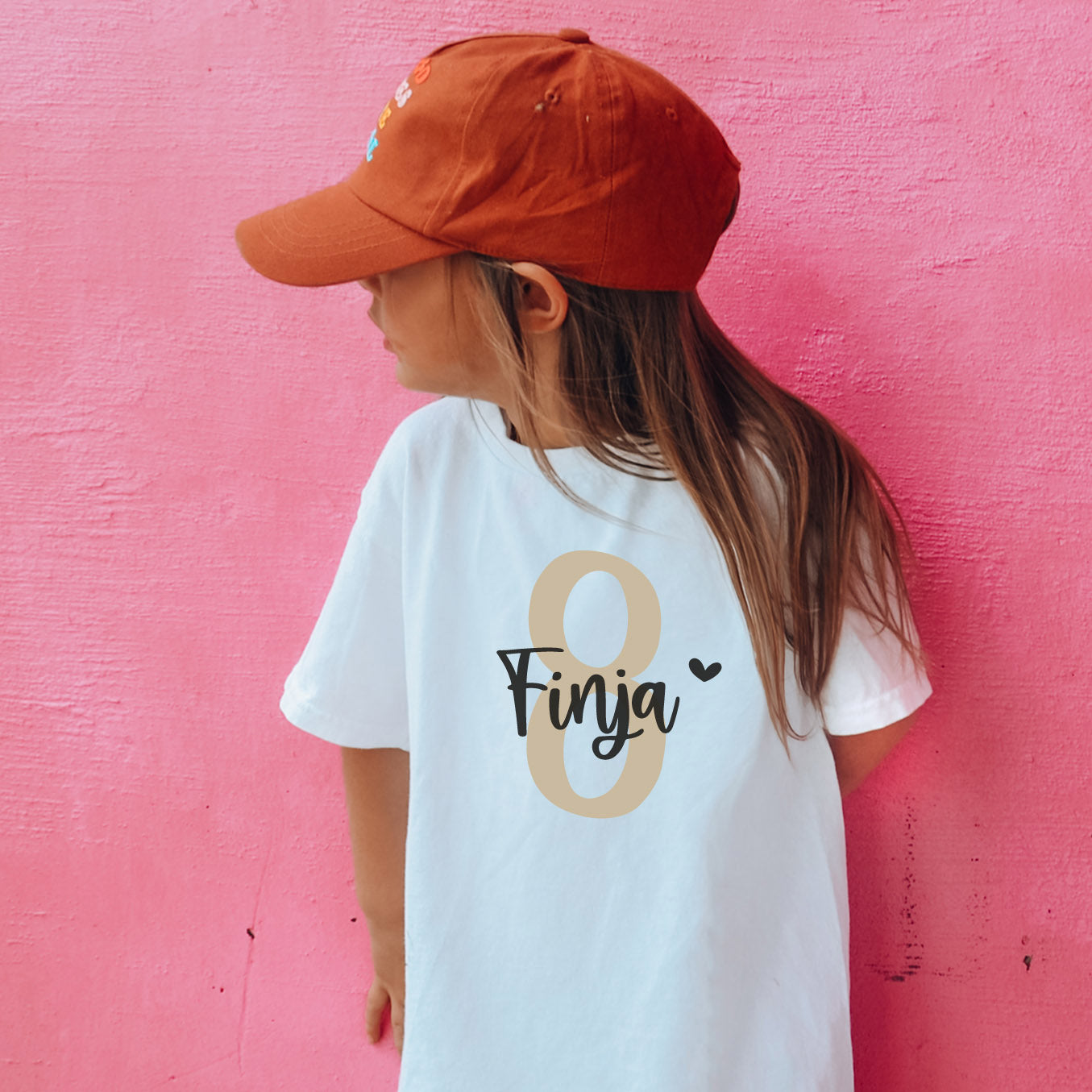 Geburtstagsshirt für Mädchen, personalisiert mit Name und Geburtstagszahl