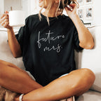 Geschenk Braut: T-Shirt (schwarz) "future mrs." zur Bridal Shower
