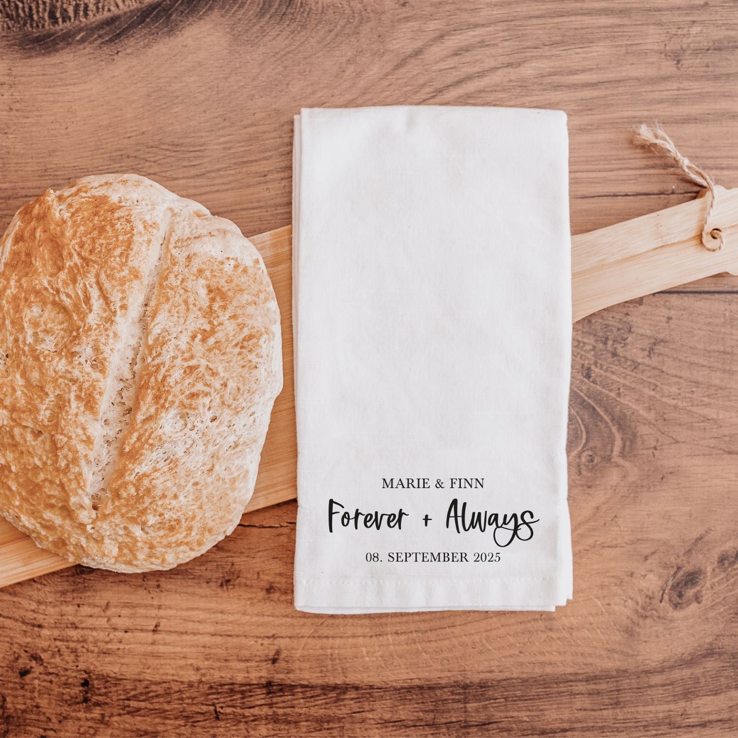 Geschirrtuch "Forever & Always" (mit Namen & Hochzeitsdatum), #Geschenk Hochzeit
