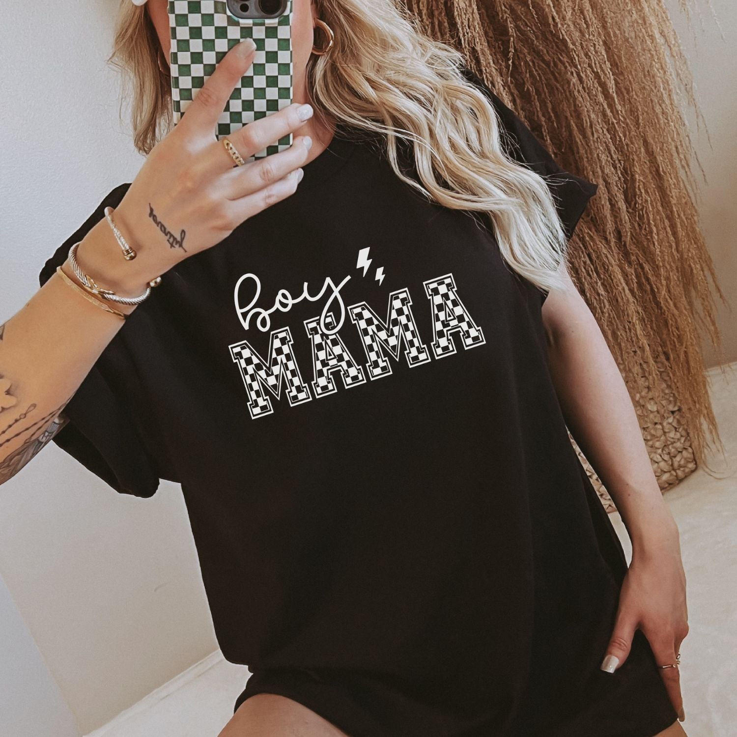 Mama T-Shirt (schwarz) "boy ↯ MAMA", #Geschenk Geburtstag