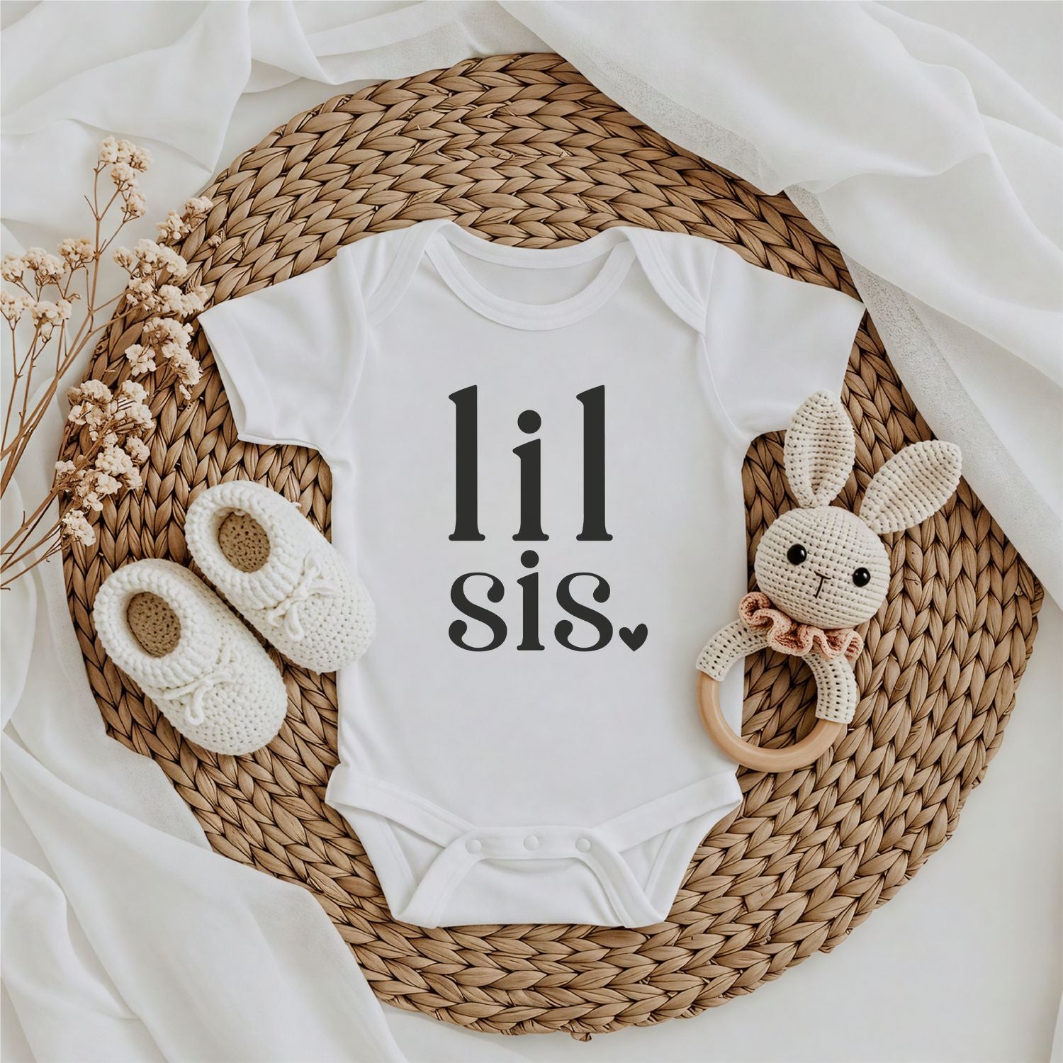 Geschwister-Babybody "Lil Sis" (kleine Schwester), Design No.1