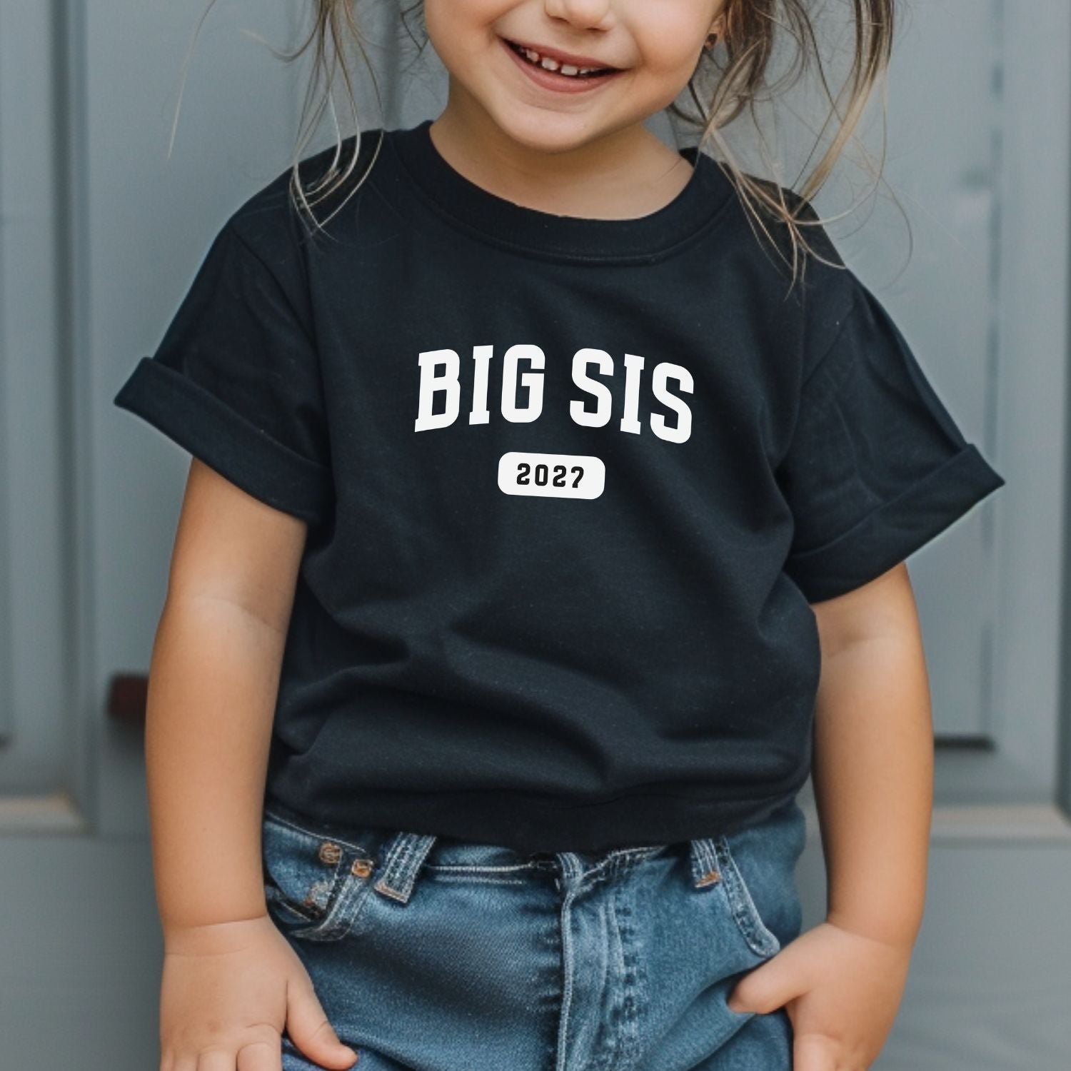 Geschwister T-Shirt "BIG SIS" mit Jahresangabe