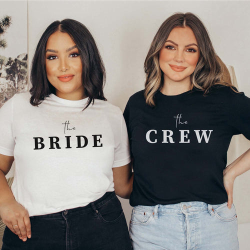 JGA-Shirts für den Junggesellinnenabschied "the BRIDE" & "the CREW"