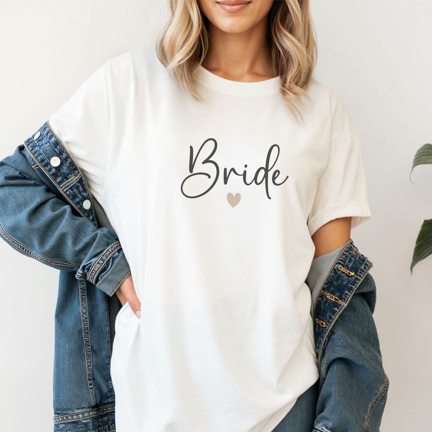 Braut T-Shirt "Bride ♥" (weiß)