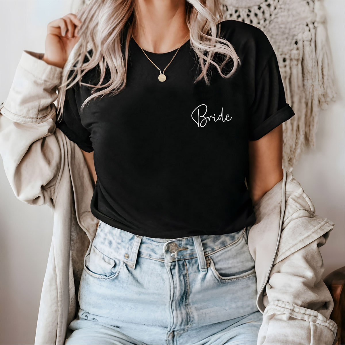 JGA T-Shirt "Bride" (schwarz, Design #7)