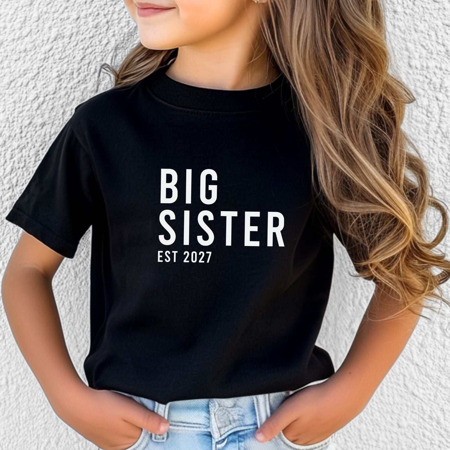 Kinder T-Shirt "BIG SISTER (+ Jahr)" für die große Schwester 
