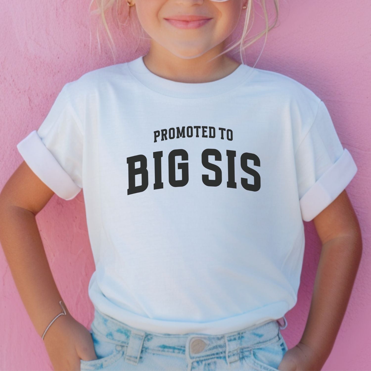 Geschwister-Shirt "PROMOTED TO BIG SIS" (Schwangerschaft bekannt geben)