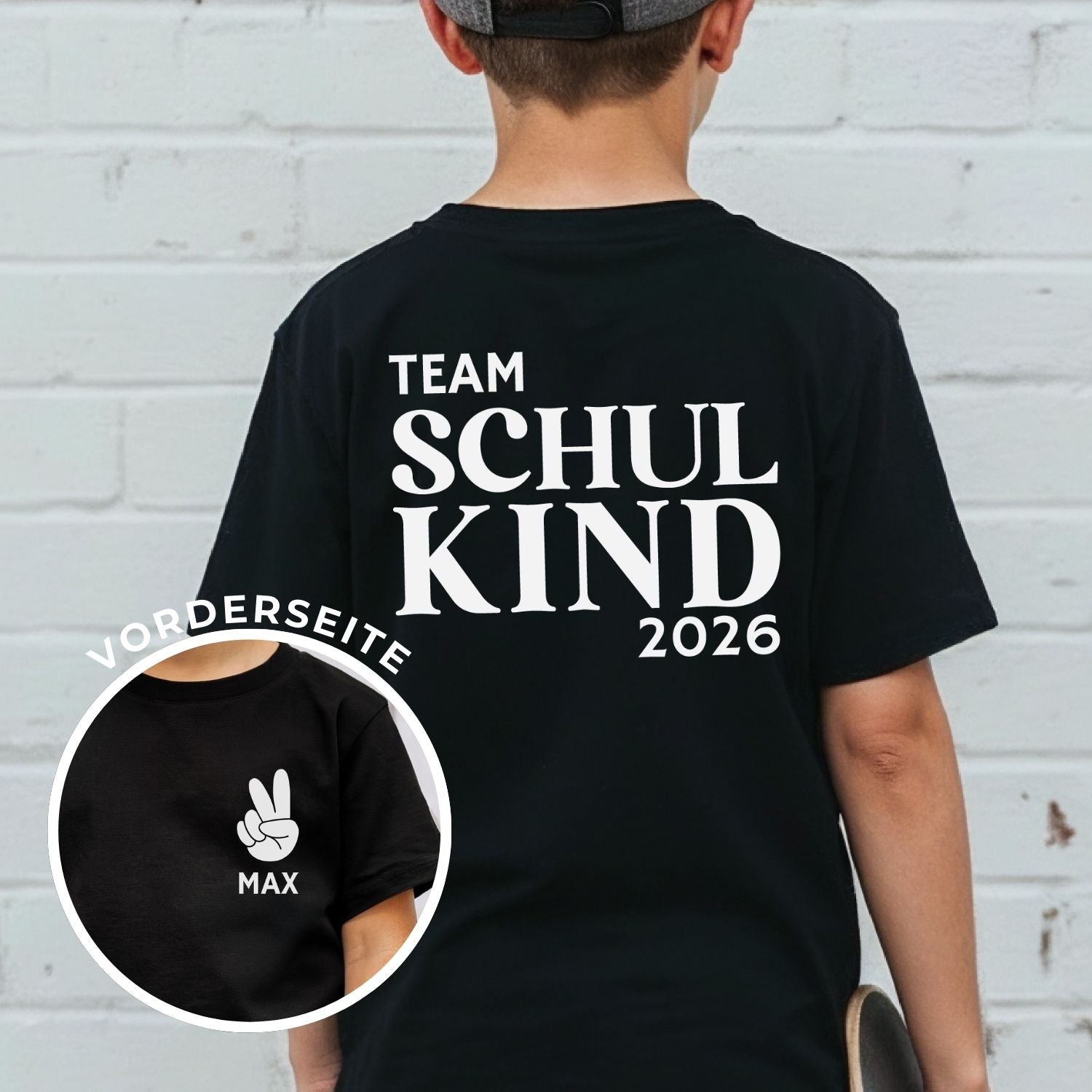 Kinder T-Shirt "TEAM SCHULKIND" mit Jahresangabe und Name
