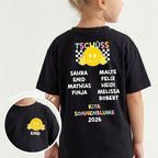 Kinder T-Shirt (schwarz) zum Kita-Abschied, personalisiert mit Namen aller Kinder