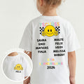 Kinder T-Shirt (weiß) zum Kita-Abschied, personalisiert mit Namen aller Kinder