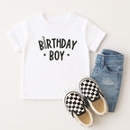 Kindergeburtstag T-Shirt (weiß) „BIRTHDAY BOY“ für Jungen