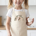 Kinderschürze (personalisiert) mit floralem Boho-Regenbogen