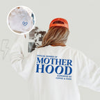 Mama-Sweatshirt mit großen Rückenaufdruck: "MOTHER HOOD" als Geschenk für die Mama