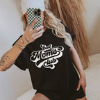 Mama T-Shirt (schwarz) mit weißen "bad Moms club" Vintage Aufdruck 