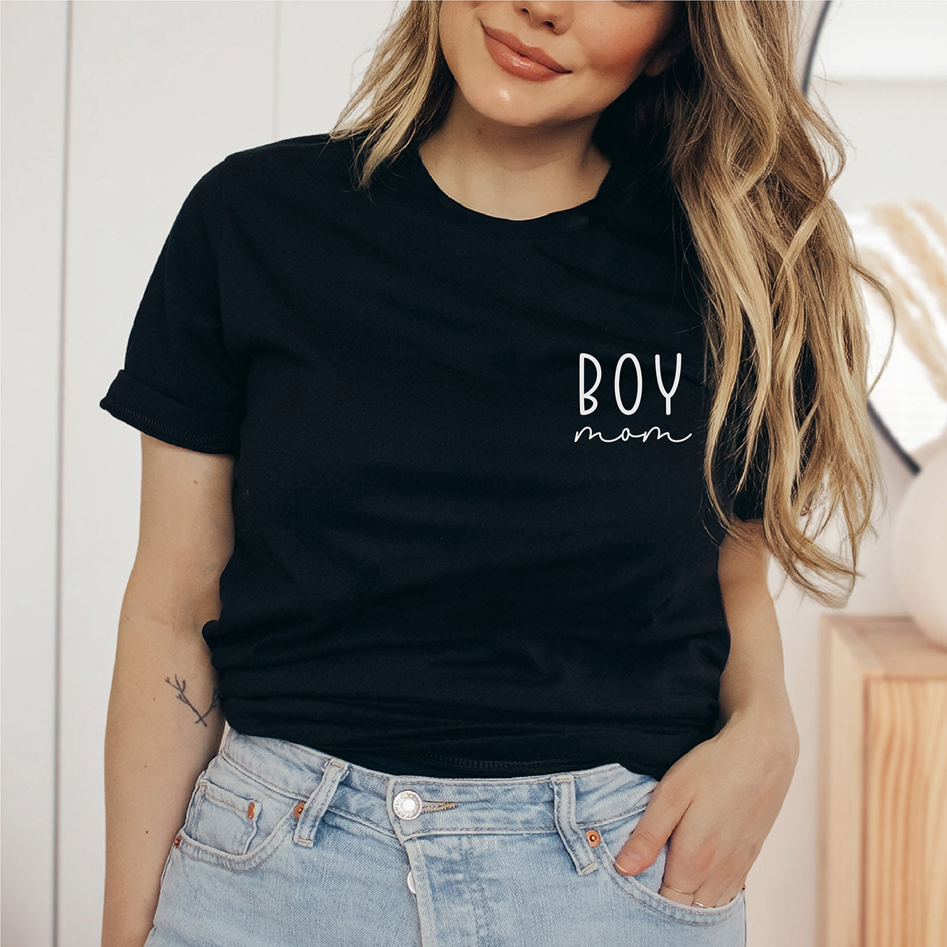 schwarzes Mama T-Shirt 