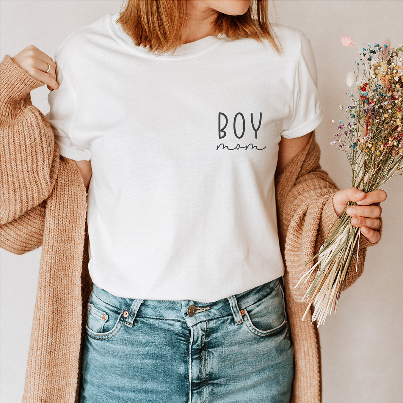 weißes Mama T-Shirt 