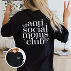 Mama T-Shirt mit "anti social moms club" Rückenaufdruck