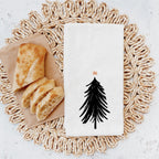 Mitgebsel für Erwachsene zu Weihnachten: Geschirrtuch (mit schwarzen Weihnachtsbaum)