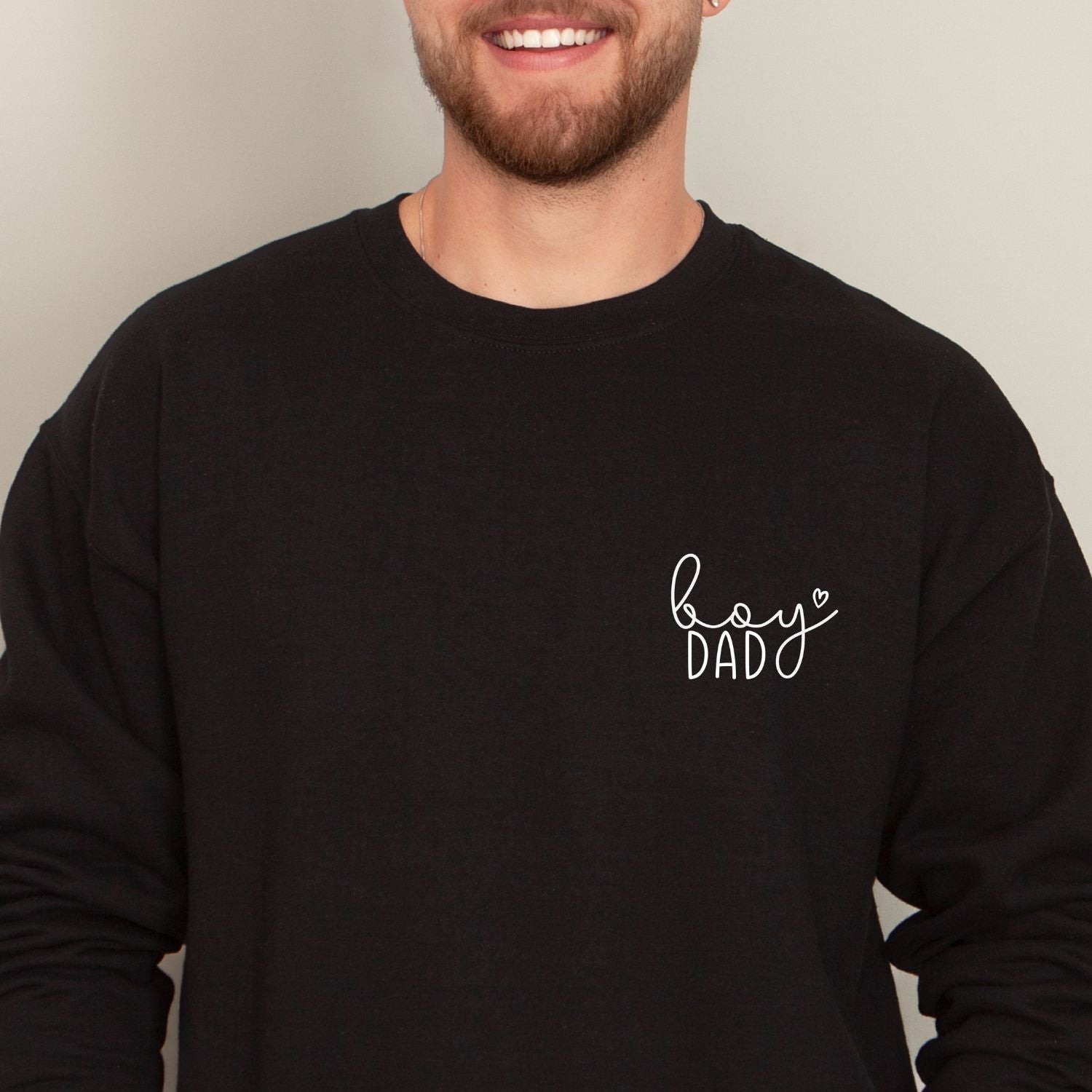 Papa-Pullover mit dezenten "boy DAD" Brustaufdruck, #Jungsspapa