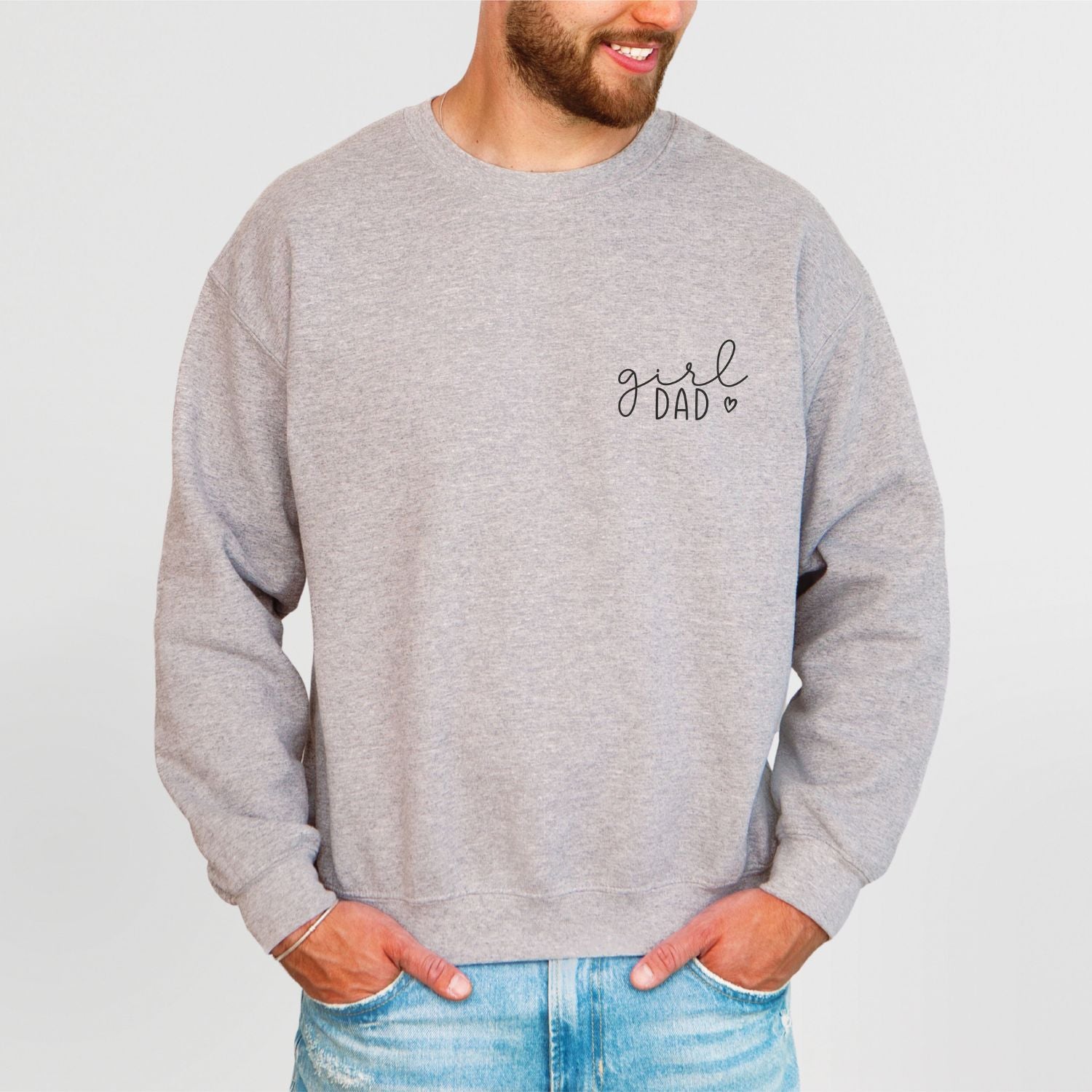Papa-Sweater mit dezenten "girl DAD" Brustaufdruck, #Mädchenpapa