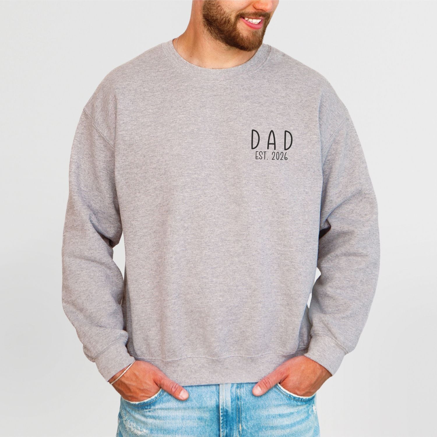 Papa Sweatshirt "DAD Est. 20...." (Jahreszahl anpassbar), #Papageschenk