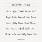 Schriftbeispiel (Personalisierung Spielzeugkorb)