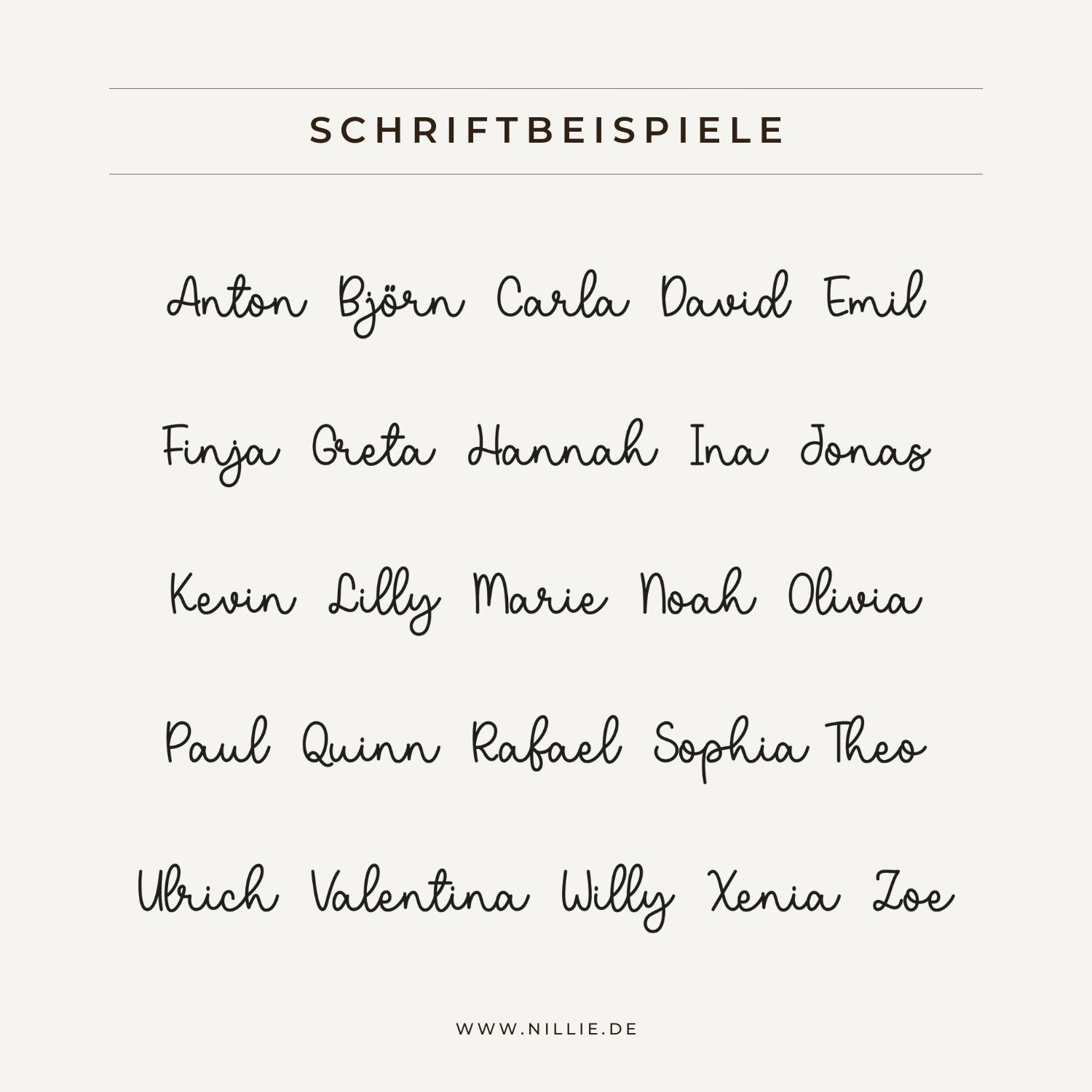 Schriftbeispiel (Personalisierung Spielzeugkorb)
