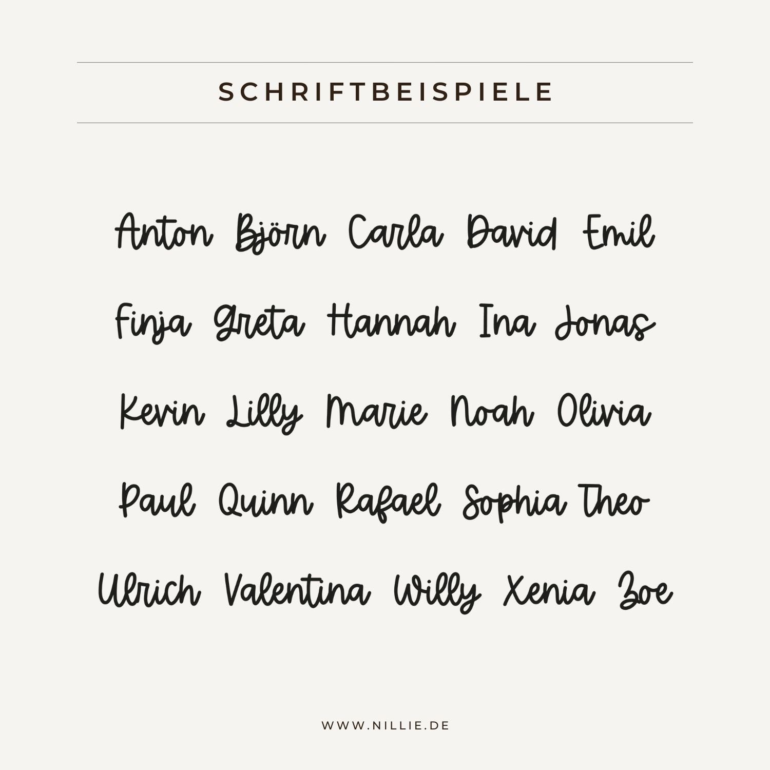 Schriftbeispiel (Personalisierung Spielzeugkorb)