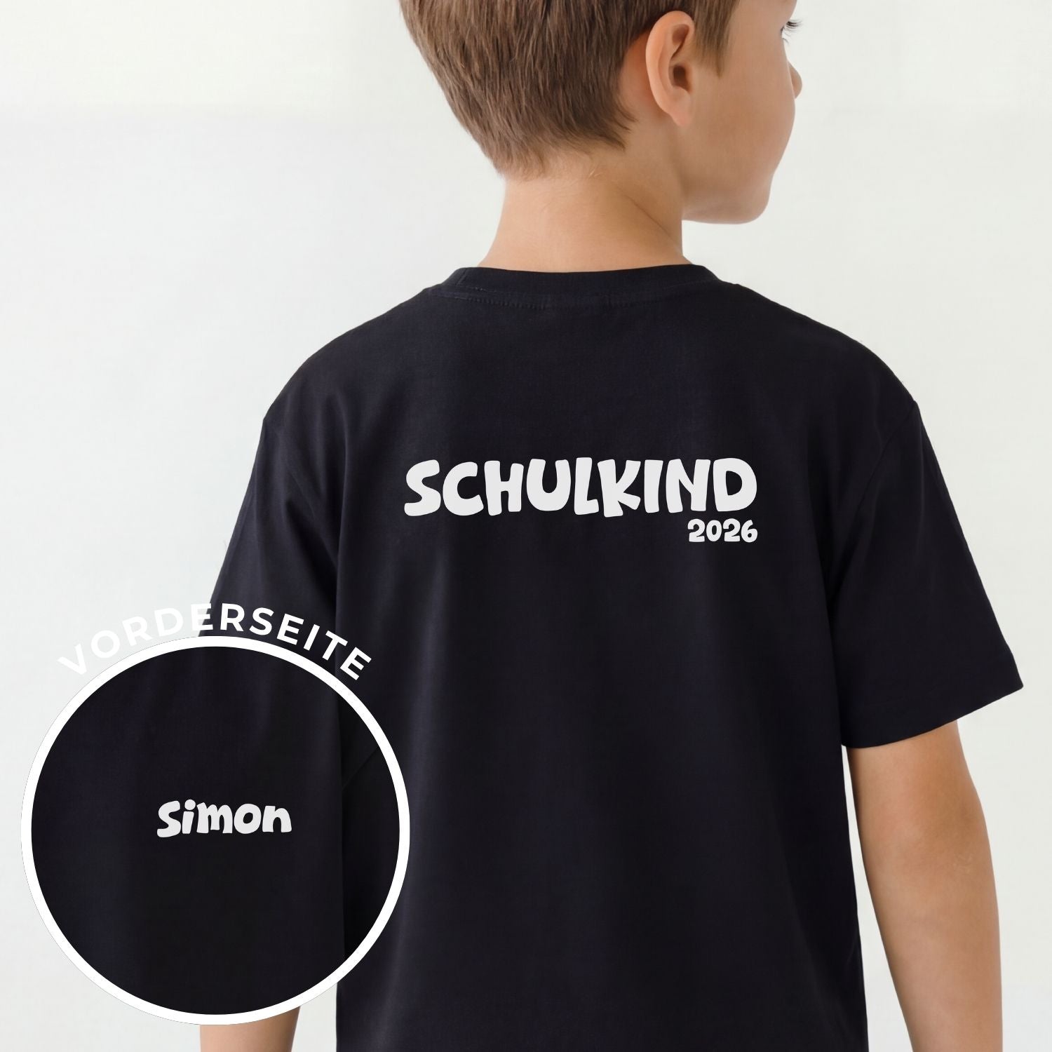 Schulkind T-Shirt (personalisiert mit Name und Jahr) für Junge
