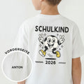 Schulkind T-Shirt (Junge) mit Name und Jahr (+ Fußball-Grafik im Comic-Style)