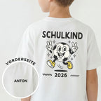 Schulkind T-Shirt (Junge) mit Name und Jahr (+ Fußball-Grafik im Comic-Style)
