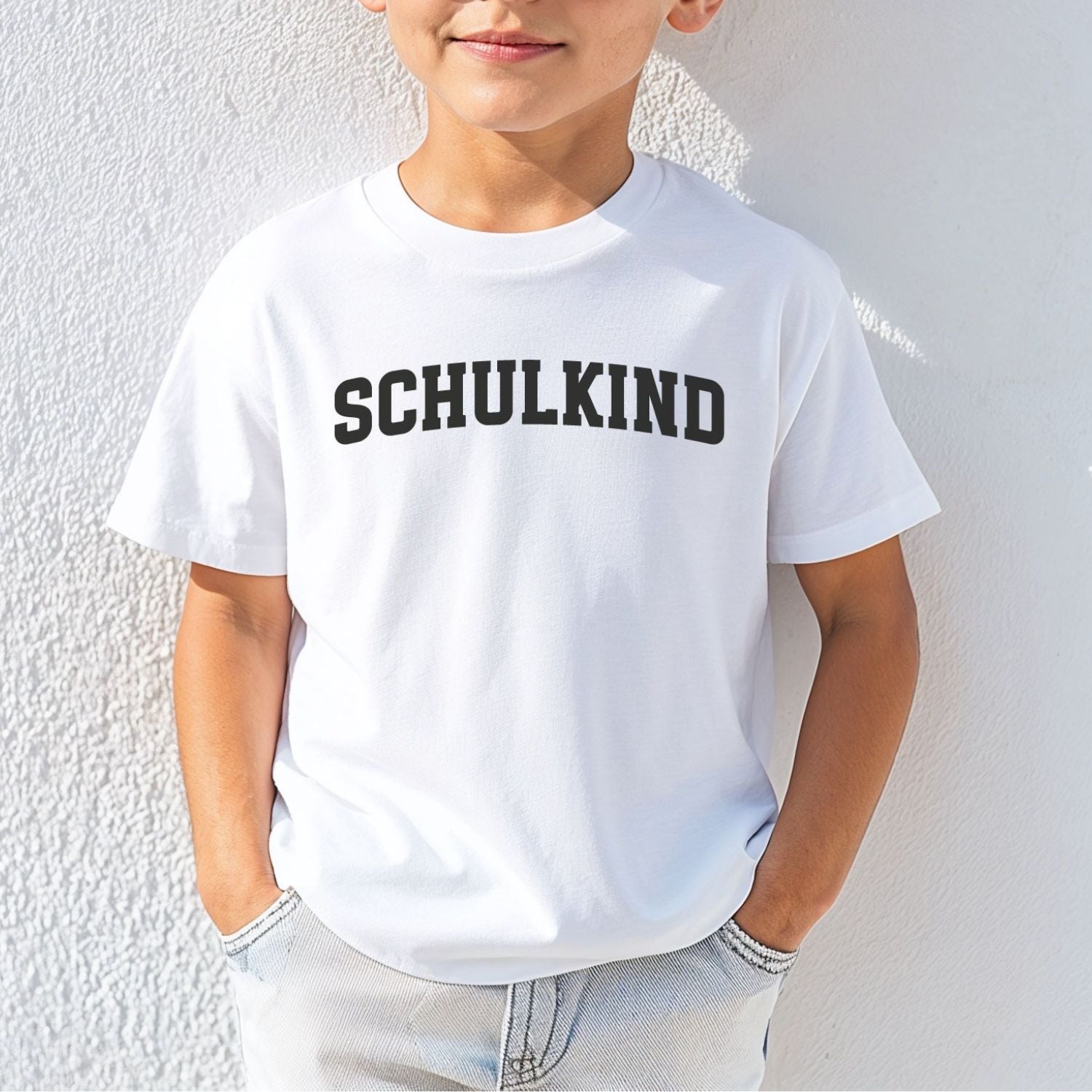 "SCHULKIND" T-Shirt (weiß) für den Kindergarten-Abschied