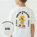 Schulkind T-Shirt mit Name und Einschulungsjahr (+ Bleistift-Darstellung im Comic-Style)