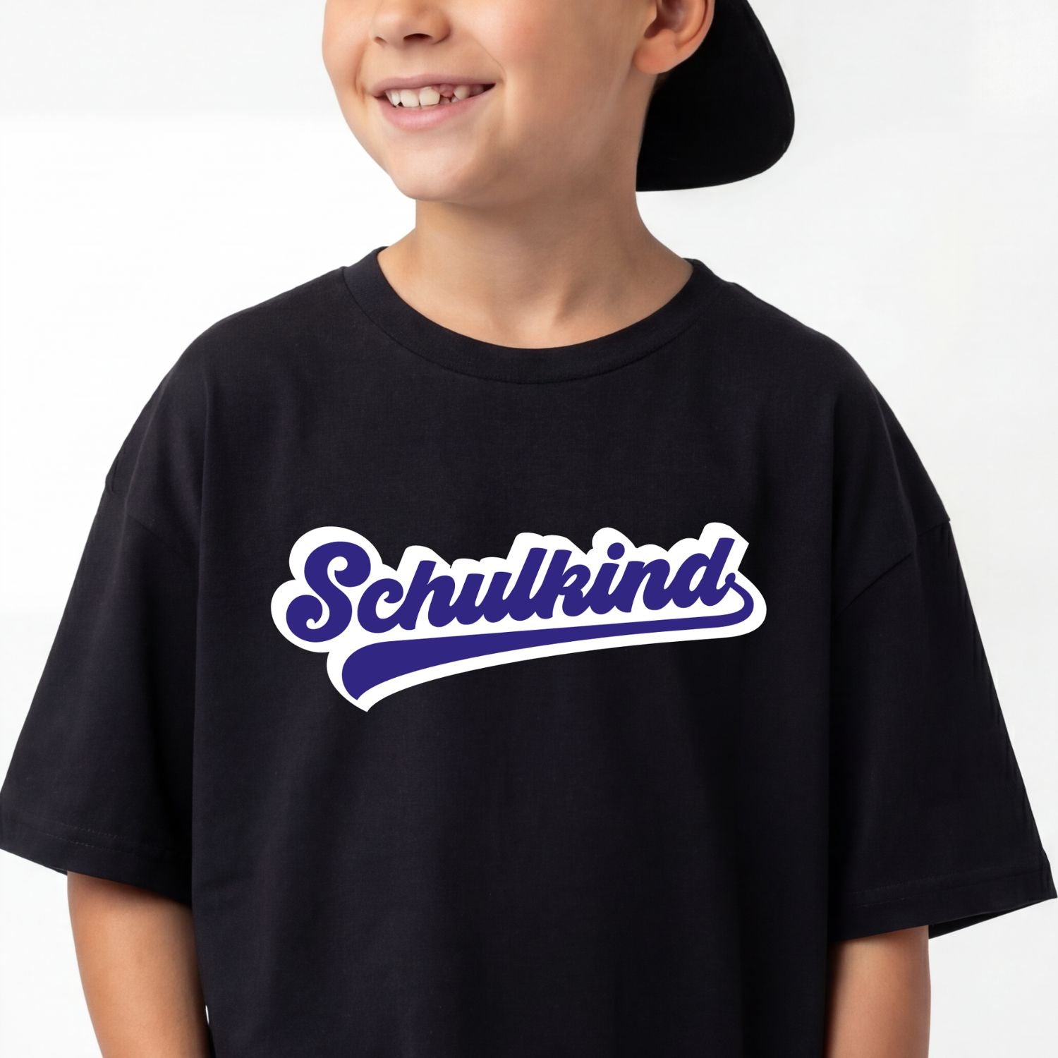 "Schulkind" T-Shirt (schwarz) im Retro-Style #blau #Junge